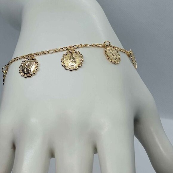 Brand New Brazilian 18k Gold Filled Multi Charms Bracelet - Picture 1 of 4